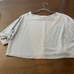 Caution to the wind dusty blue blouse in size medium